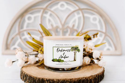 3 Wick Candle Oakmoss & Amber