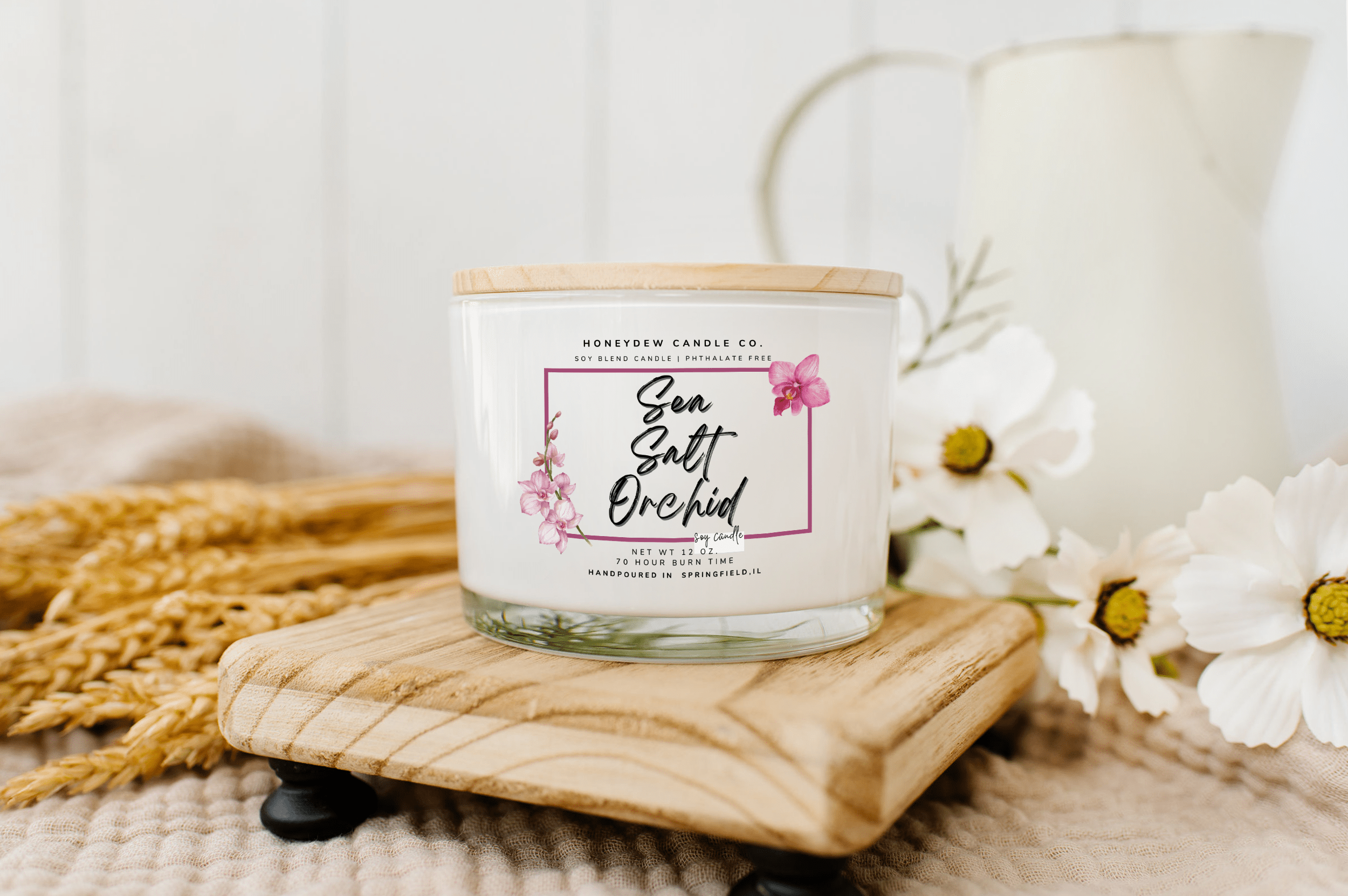 3 Wick Candle Sea Salt Orchid – HoneydewCandleCo