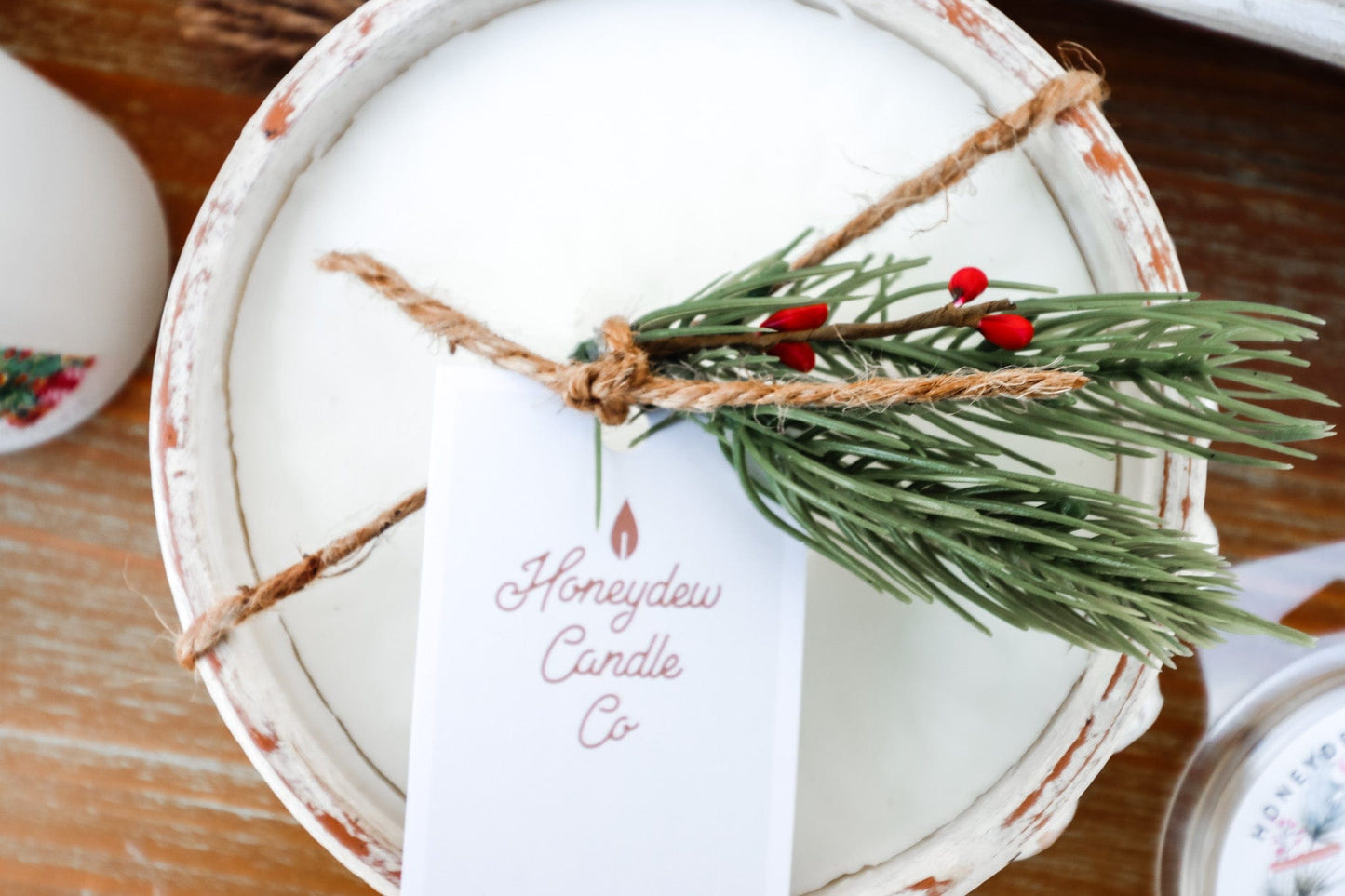 Beaded White Clay Bowl Candle