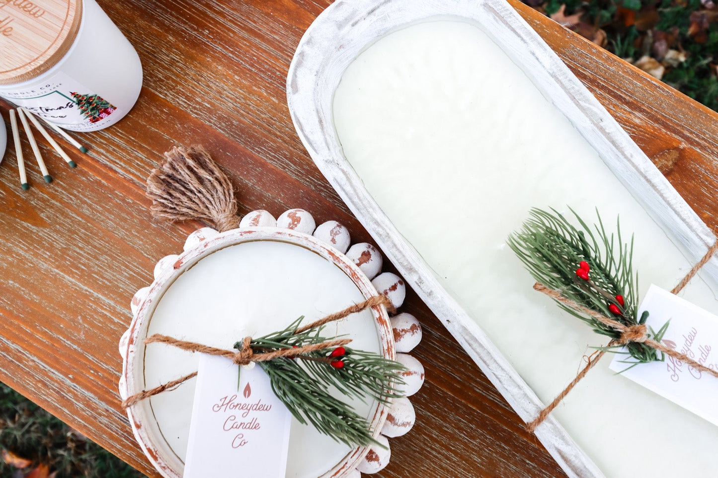 Beaded White Clay Bowl Candle