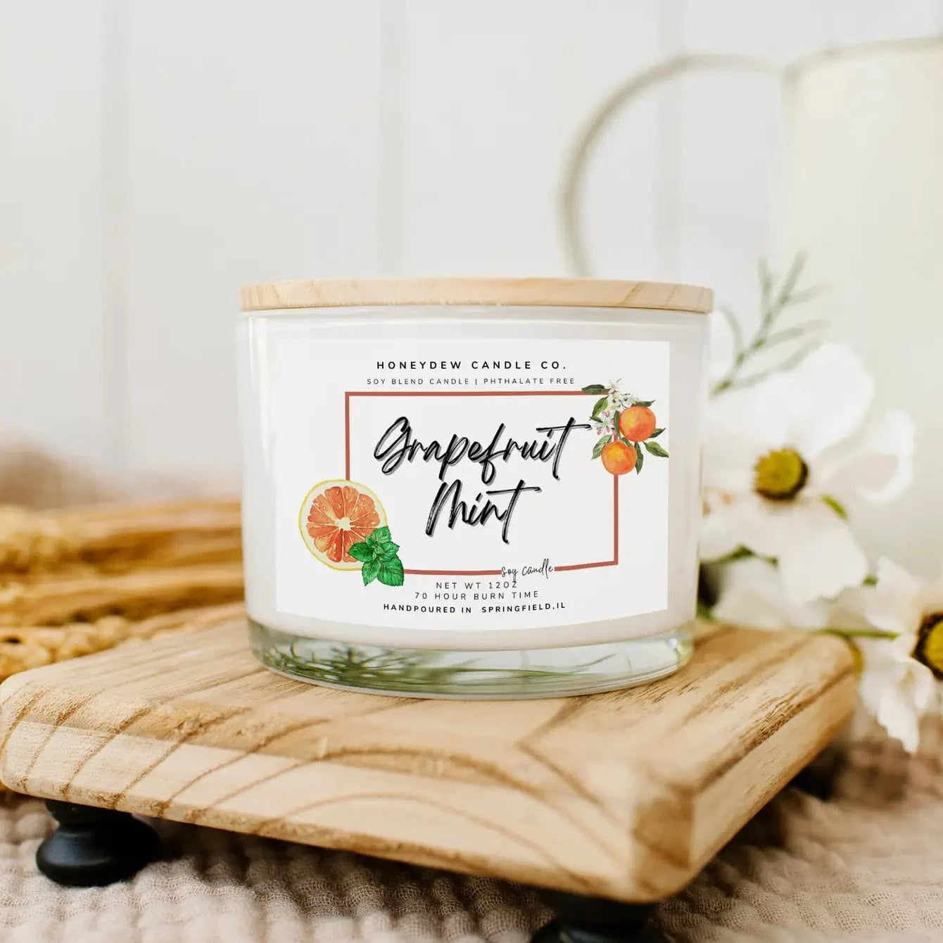 Grapefruit Mint 3 Wick Candle