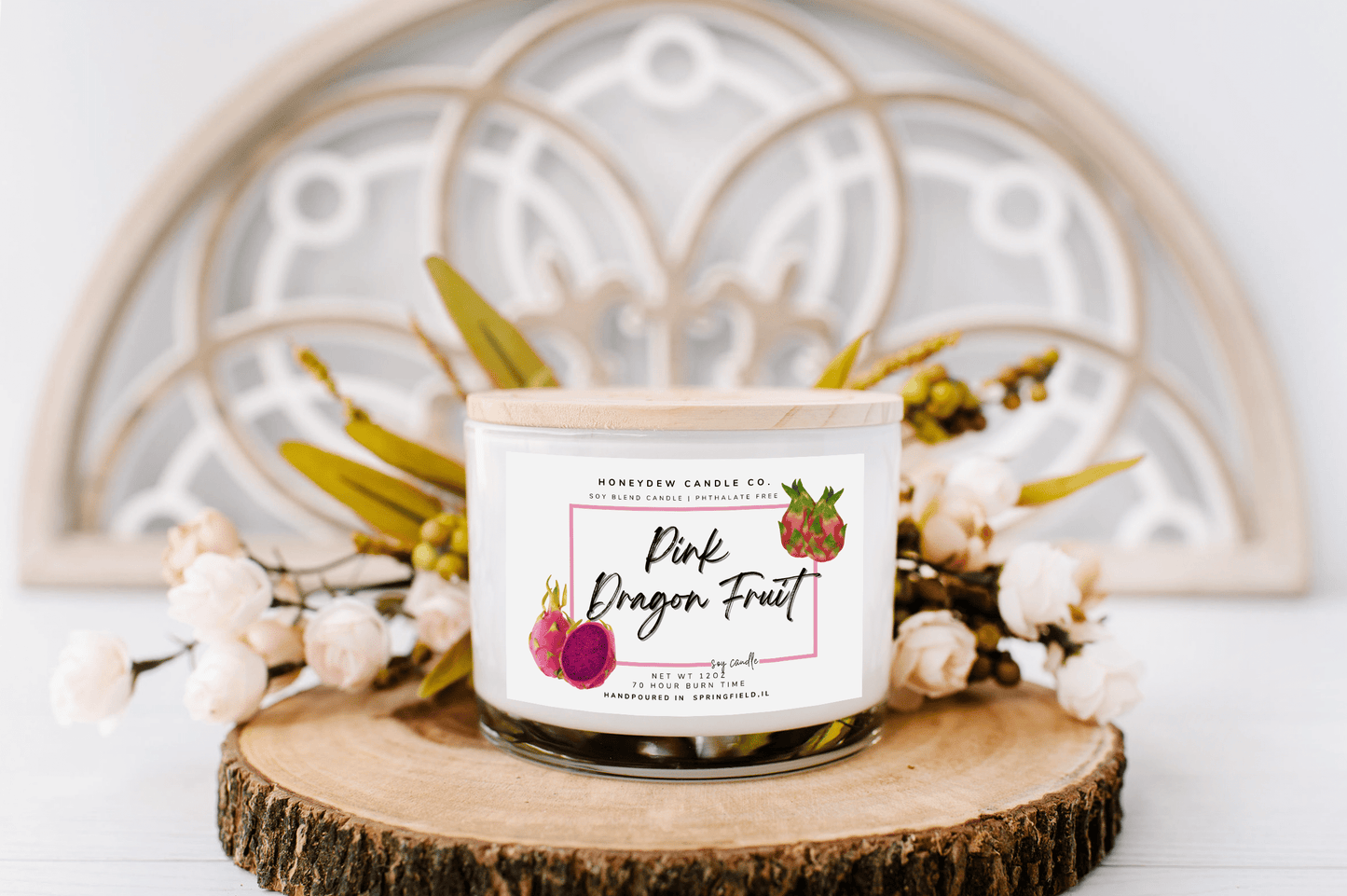 Pink Dragonfruit 3 Wick Candle