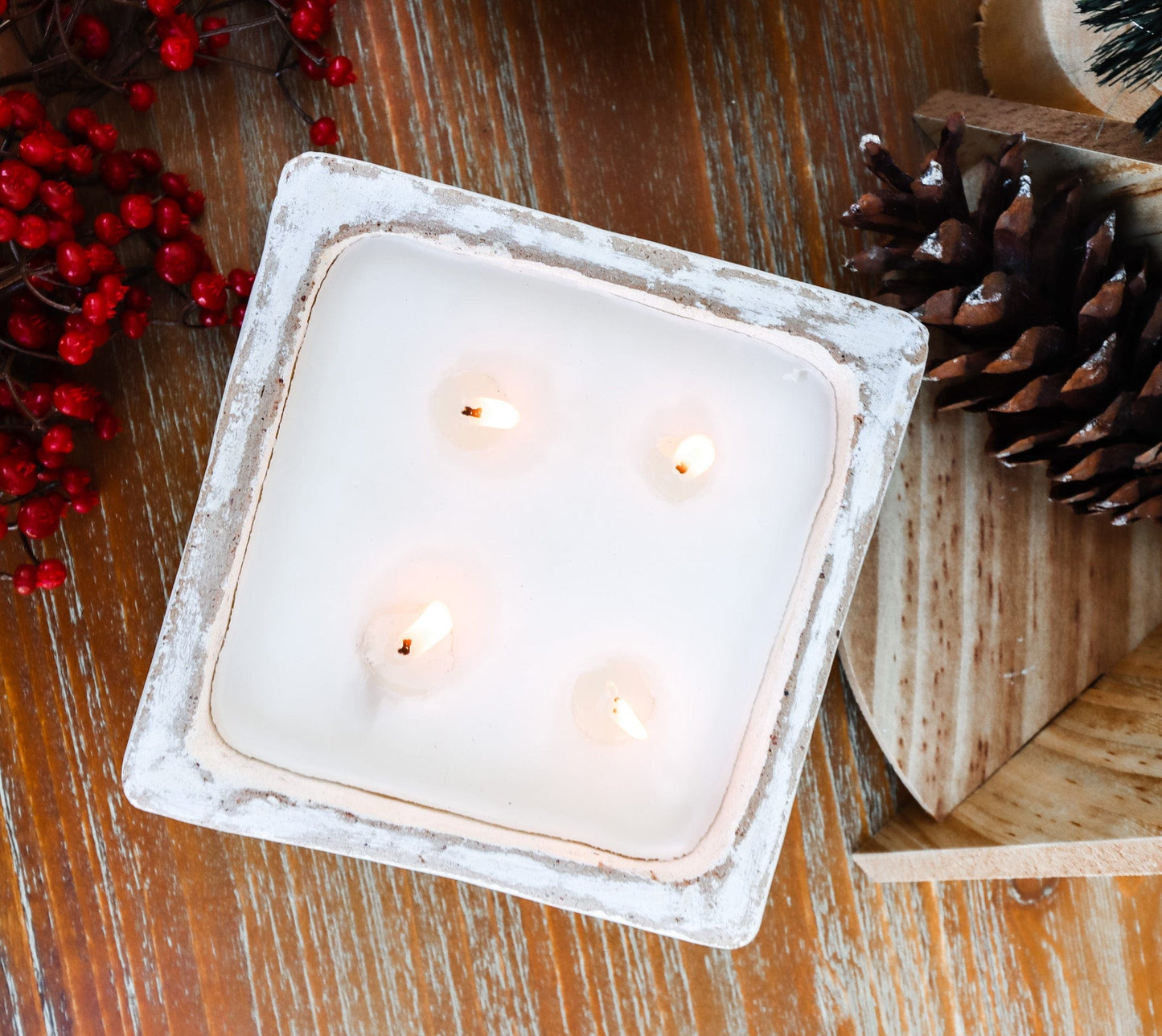 Square Clay Bowl Candle Holiday 2022