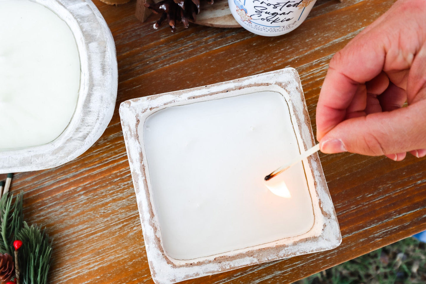 Square Clay Bowl Candle Holiday 2022