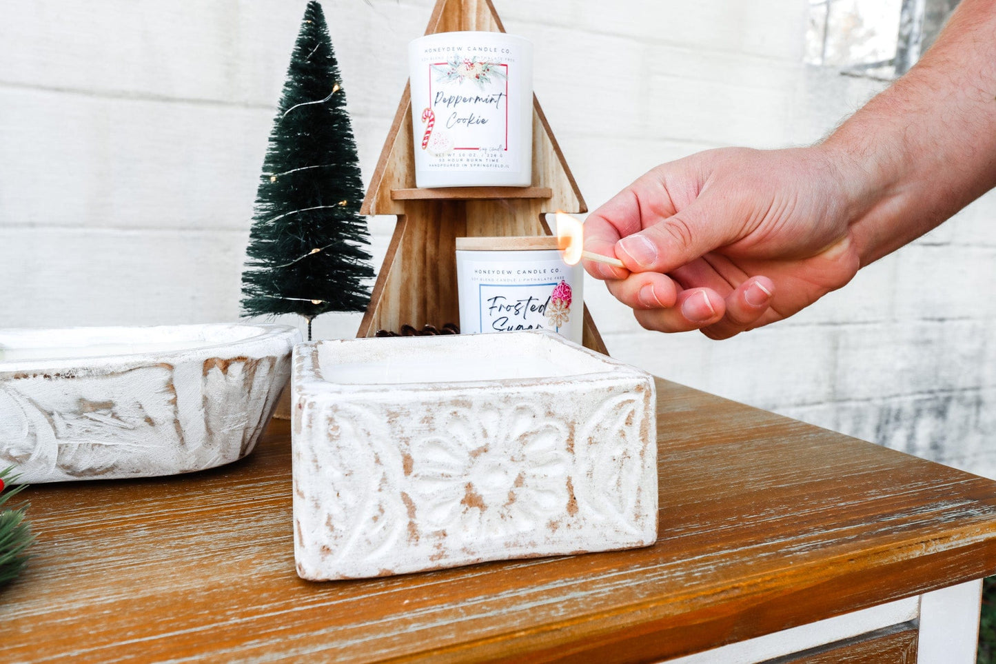 Square Clay Bowl Candle Holiday 2022