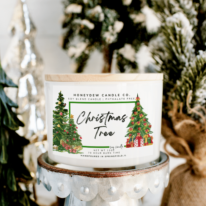 3 Wick 12 oz Candle Christmas Tree