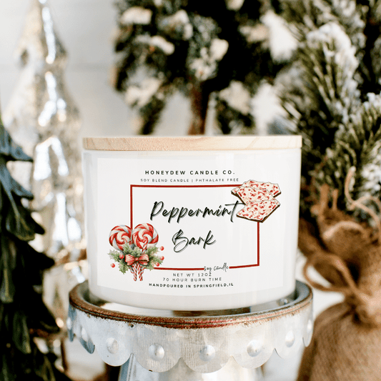3 Wick Candle 12 oz Peppermint Bark