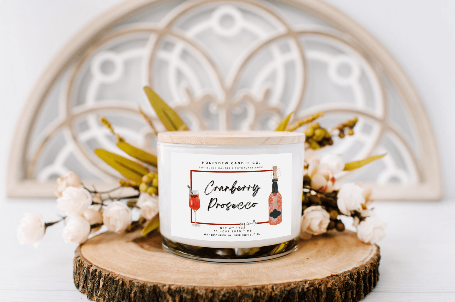 Cranberry Prosecco 3 Wick Candle