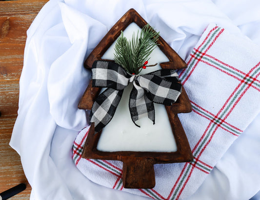 Mini Christmas Tree Bowl Candle