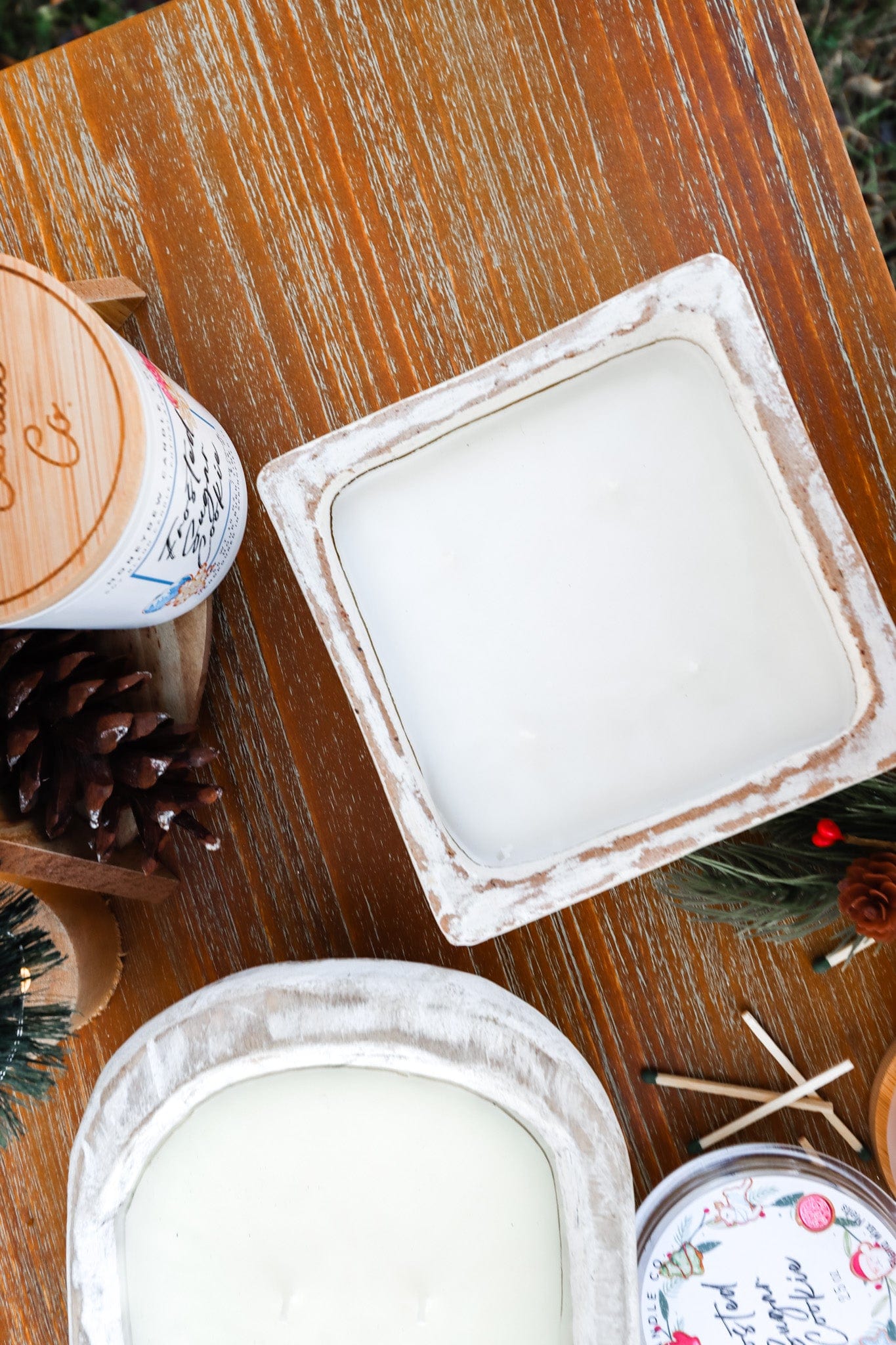 Square Clay Bowl Candle Holiday 2022