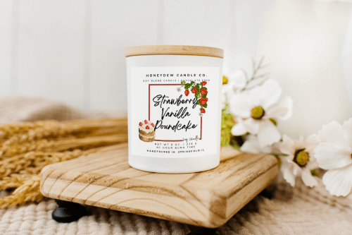 Strawberry Vanilla Pound Cake 8 oz Candle